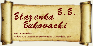 Blaženka Bukovački vizit kartica